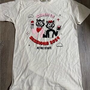 Tultex White Cat Graphic T-Shirt
